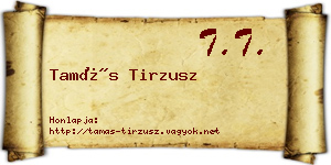 Tamás Tirzusz névjegykártya